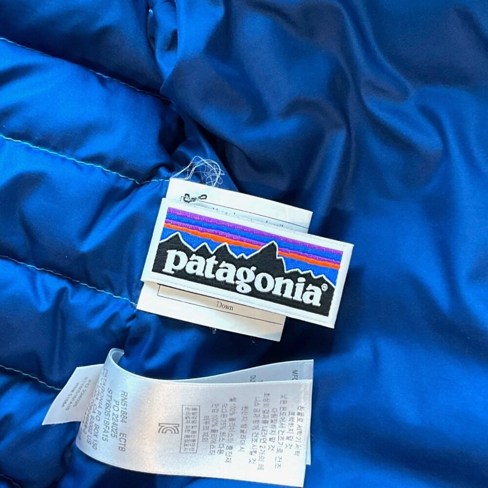 Patagonia Baby Down Sweater Jacket Blue Full Zip Size 3T - Picture 11 of 11